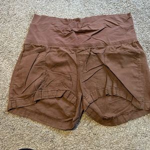 Linen maternity shorts with belly band - size xl